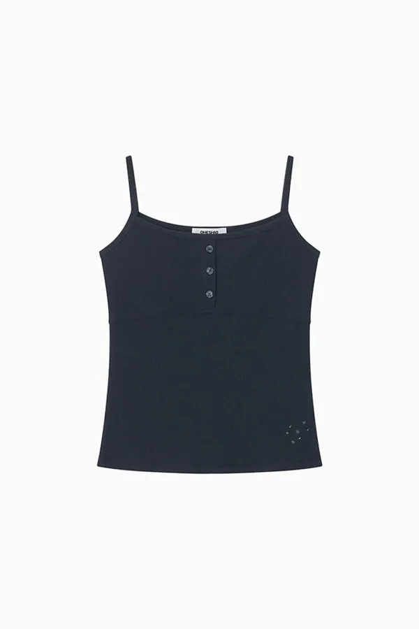STITCH BUTTON SLEEVELESS, NAVY