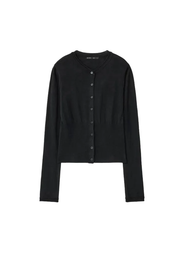 [2ND 11/3~ 발송] TRIM DETAIL SLIM CARDIGAN, BLACK - bohemseo