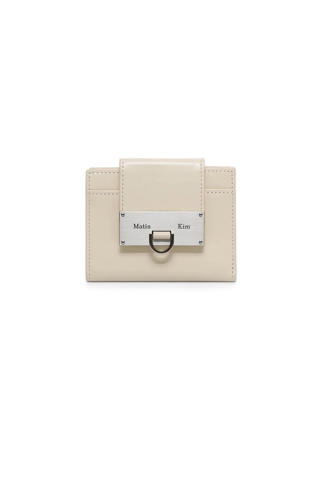마뗑킴 MATIN ARCH RING FLAP WALLET IN LIGHT BEIGE 상품 이미지 1