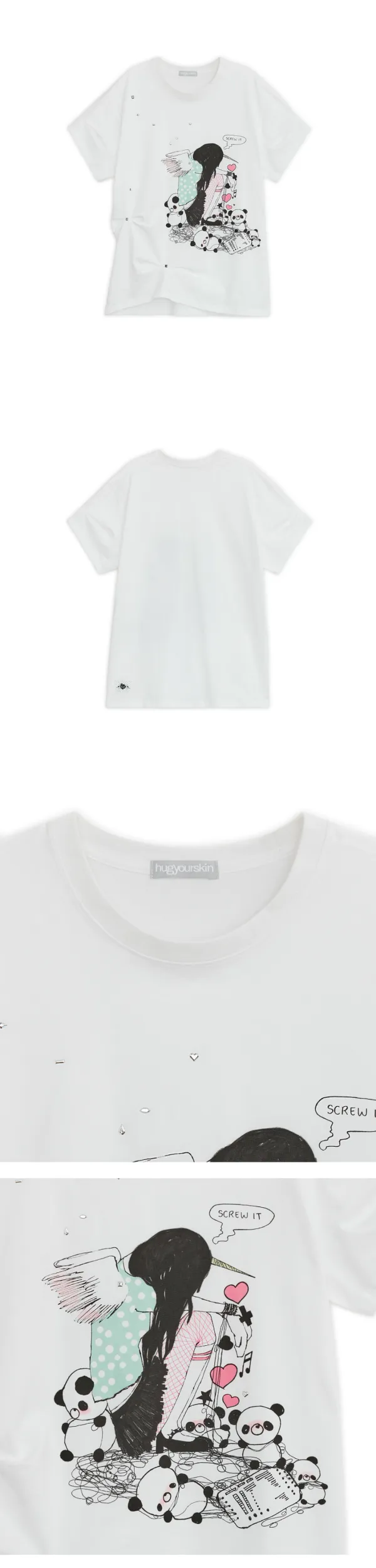 HUGYOURSKIN X LUCY loose T (White)