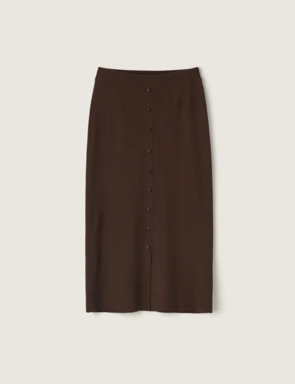 Sojeanne Wool Knit Skirt (Brown)