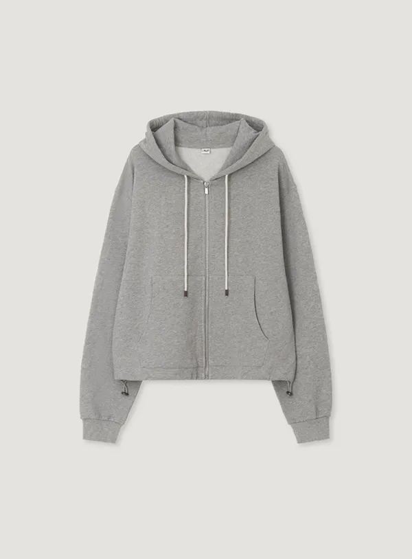 MON HOODIE ZIP UP_MELANGE GREY