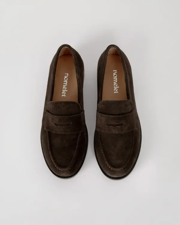 Classic 클래식 스웨이드 페니 로퍼 - dark brown