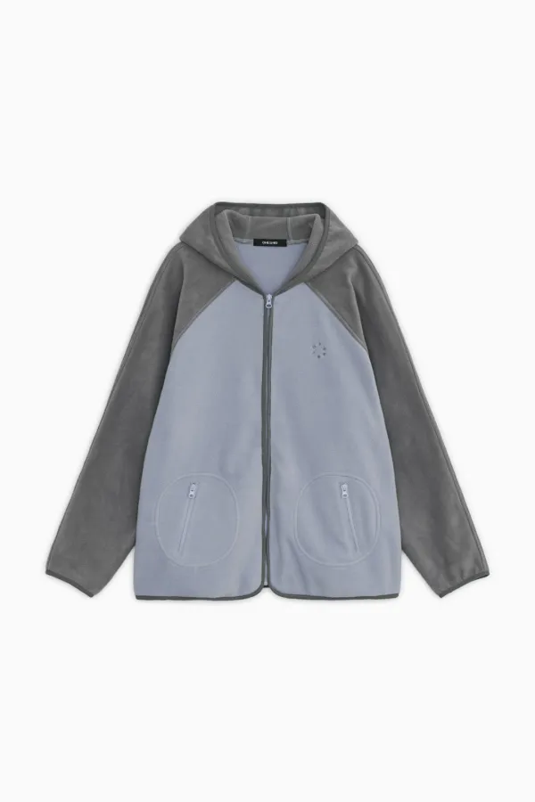 MINI LOGO FLEECE ZIP-UP, SKY BLUE