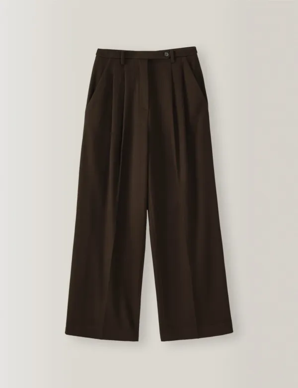 Soft Haze Wide Pants (Brown)