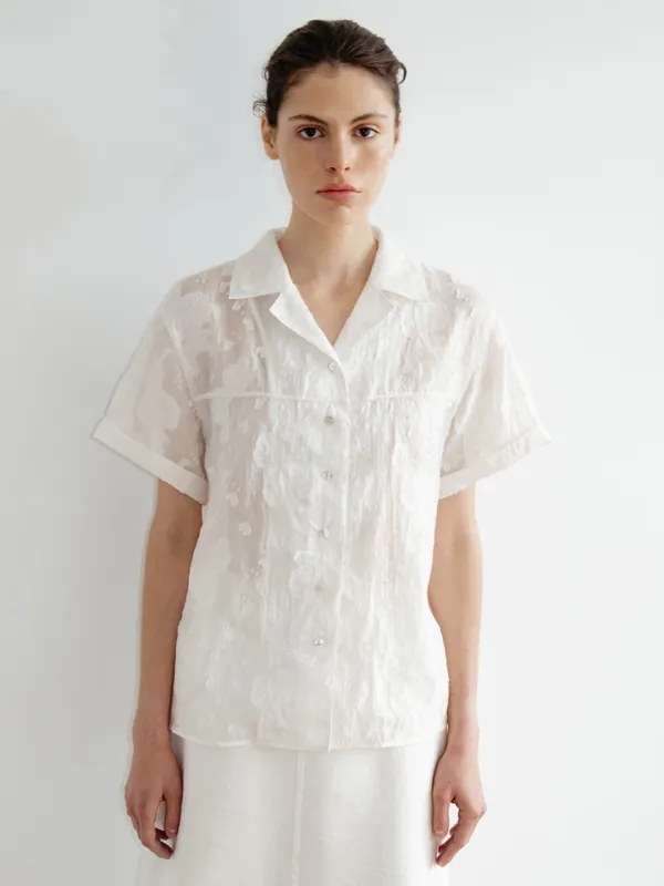 TIR JACQUARD OPEN SHIRT_IVORY
