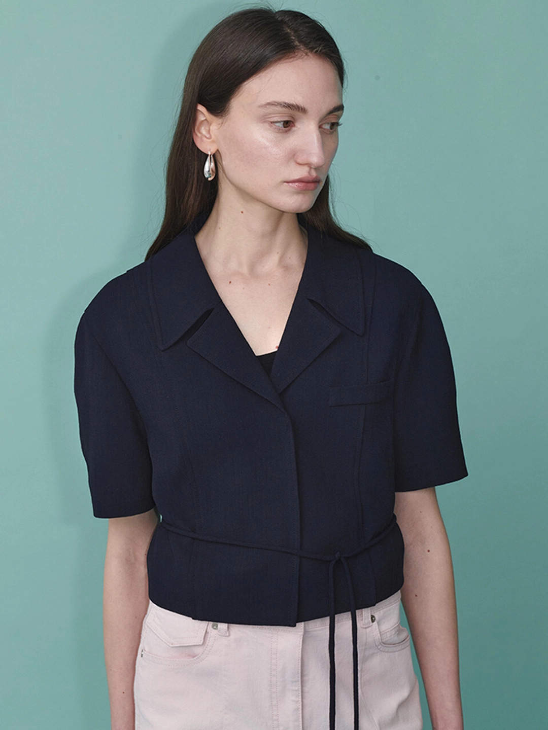 루에브르 Belted Short-sleeved Jacket SW5MJ213-24 상품 이미지 1