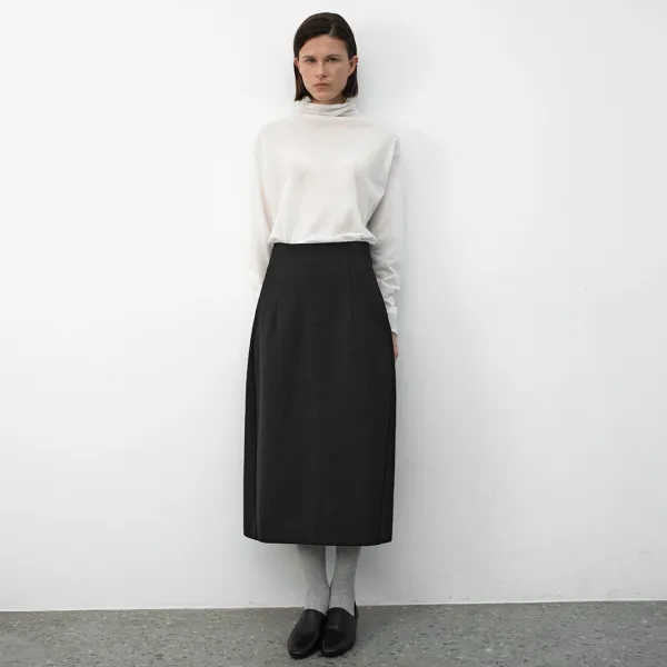 (SK-5054)OVAL CURVED LINE SKIRT