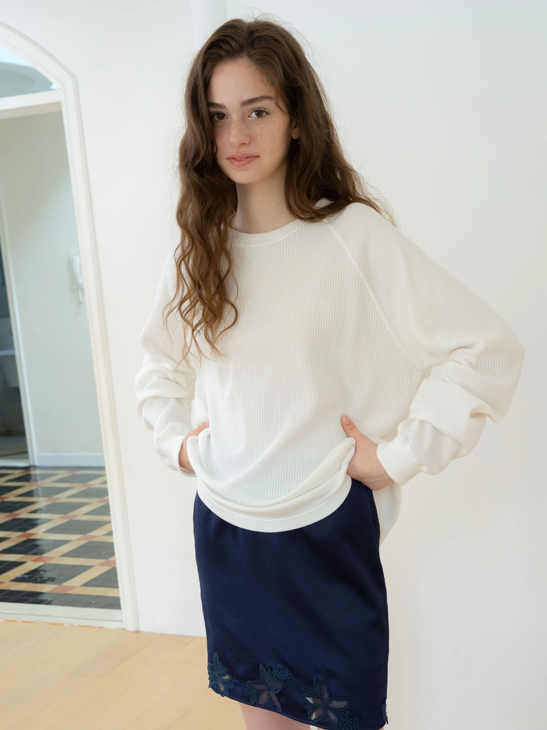 헤더먼트 waffle pullover (ivory) 상품 이미지 2