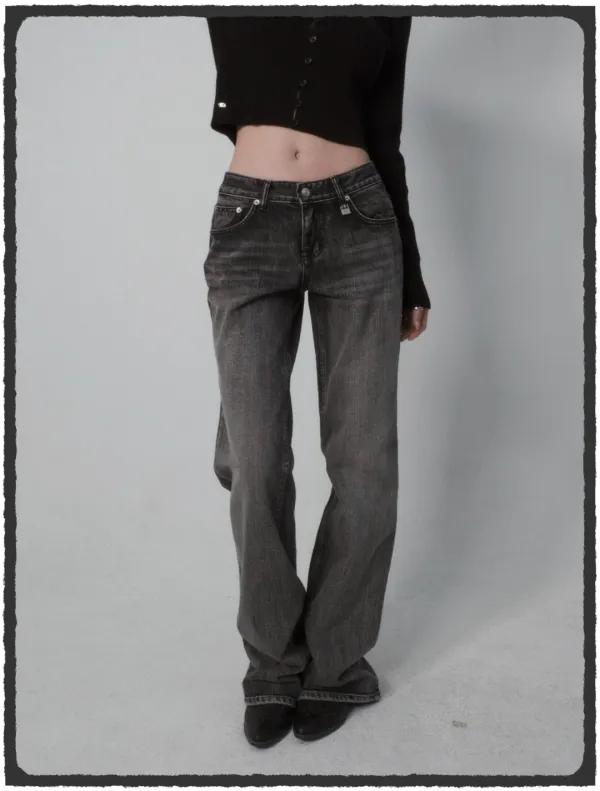 Real Low-Rise Vintage Jean - Gray Handbrush