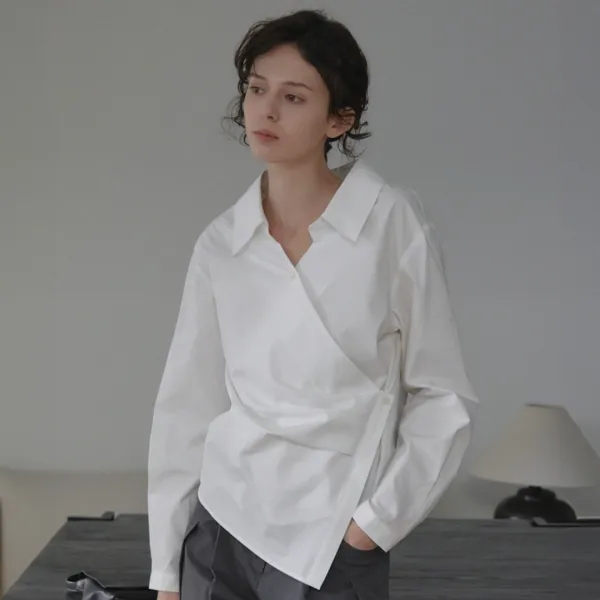 Lana Wrap Draped Blouse_2Color