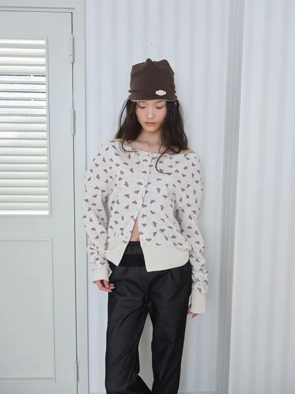 [3차 입고]Bloom Neckline Cardigan (Cream)