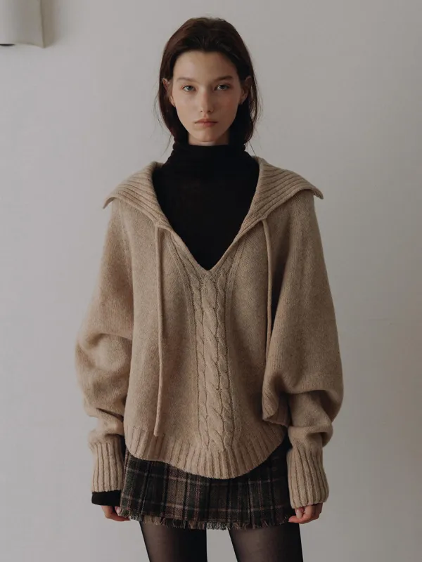 Sandy Wool Cape Knit_4Color [Beige 10/7 예약배송]