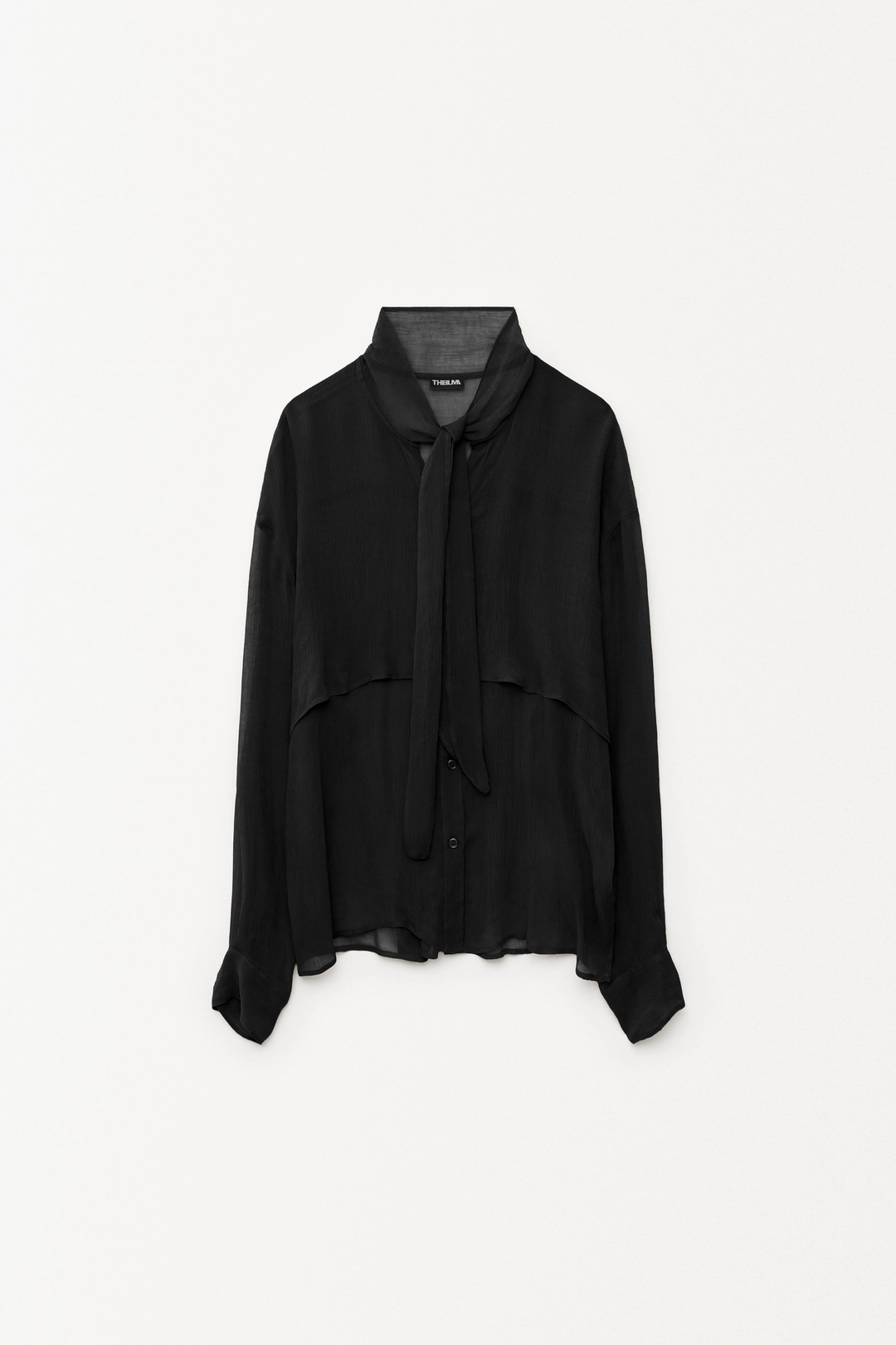 더일마 Legacy Sheer Tie Blouse black 상품 이미지 1