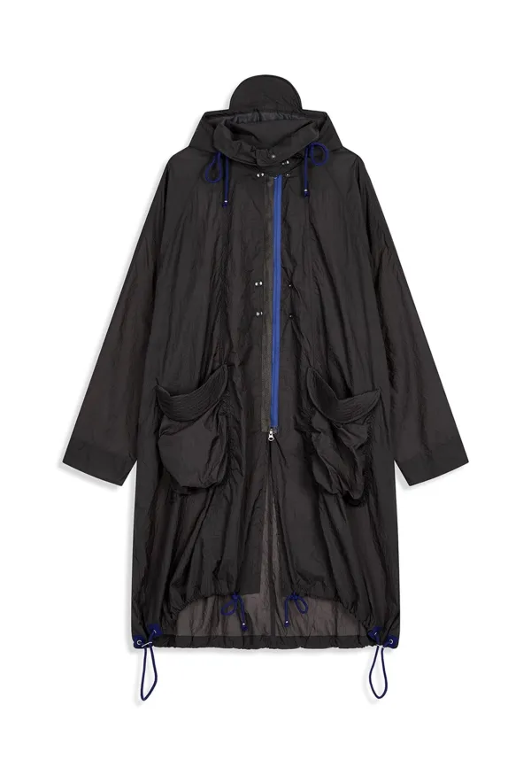 CARGO POCKET WIND COAT, CHARCOAL