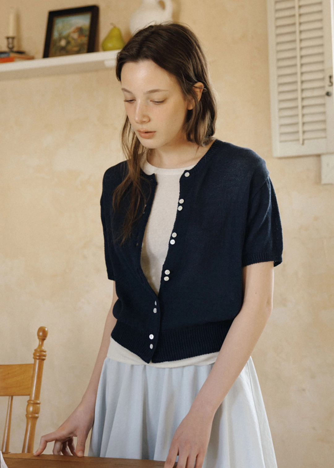 더라이 Round Half Cardigan(Navy) 상품 이미지 2