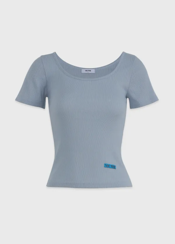  [44-120]  Mignon Wide-Neck Tee  미뇽 와이드 넥 티 (여름-데일리룩-출근룩-오피스룩-데이트룩-휴가룩-여행룩-이지웨어-마실룩-골지티셔츠-티셔츠-여름티셔츠-여리티셔츠-자체제작) 