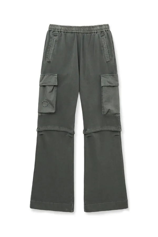 PIGMENT DYED CARGO PANTS FOR WOMEN IN CHARCOAL
