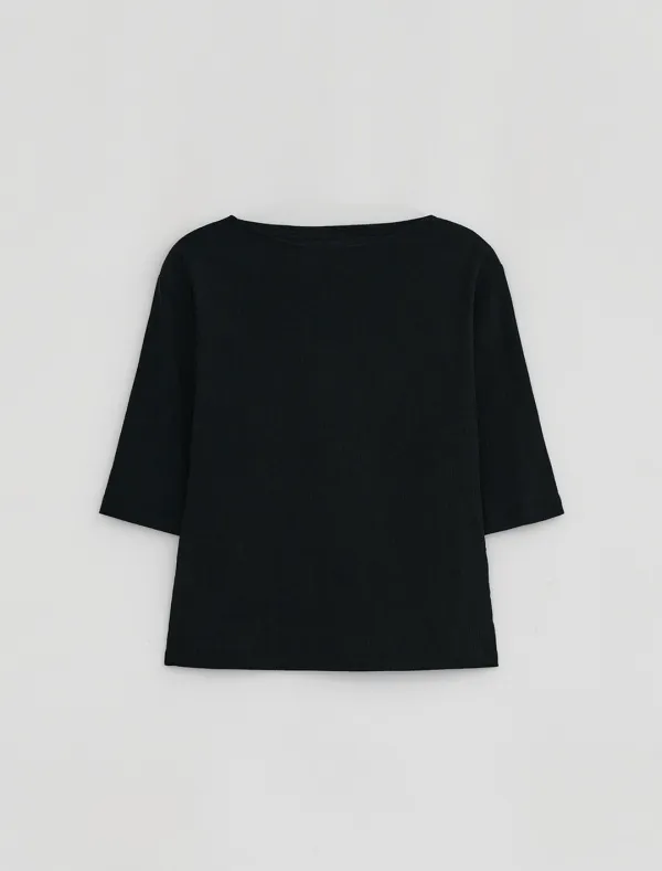 PLEATS HALF TOP [BLACK]