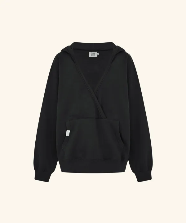 Letters Muse V-Neck Hoodie (Charcoal)