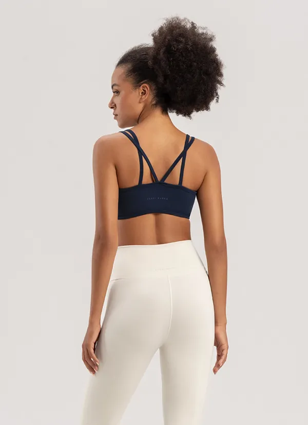 [Movement Line] Compact bra top_Evening Blue