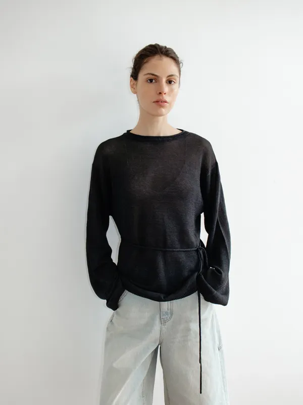 TIR PAPER BOAT NECK KNIT_DEEP NAVY