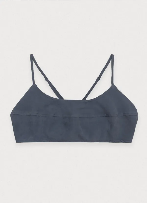 Petit suede bra top - denim blue