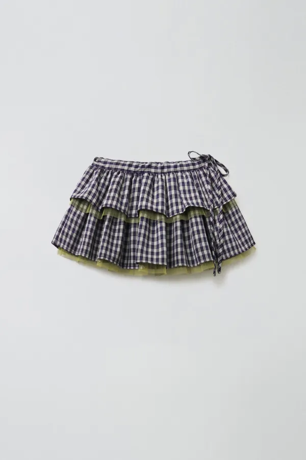 [3차 리오더] CHECK LAYERED SKIRT_NAVY