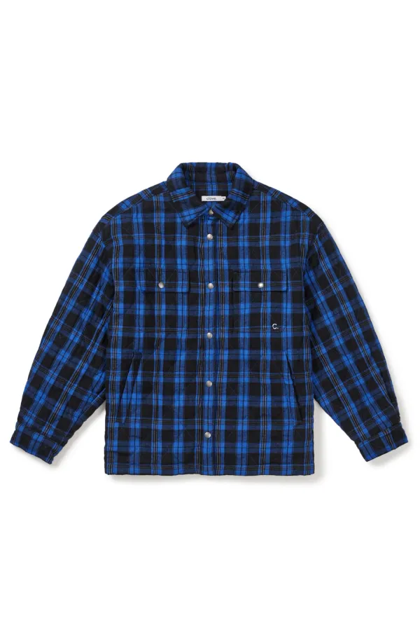[25FW clove] Checked Shirt-Style Jacket (Blue)