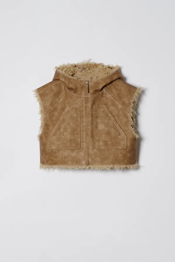 MUSTANG HOODIE VEST [BEIGE]