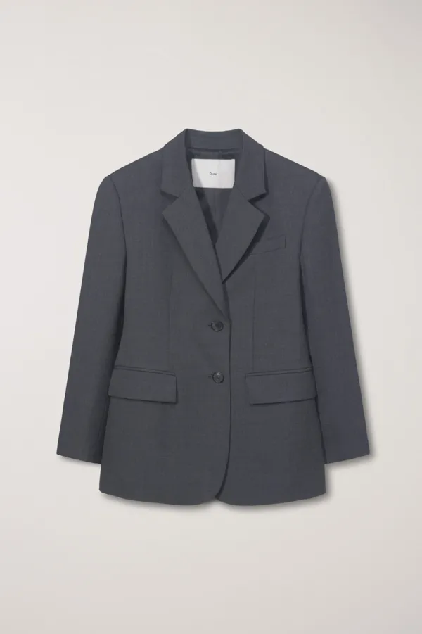 ESSENTIAL 2 BUTTON WOOL BLAZER MELANGE GREY_UDJA6A202G2