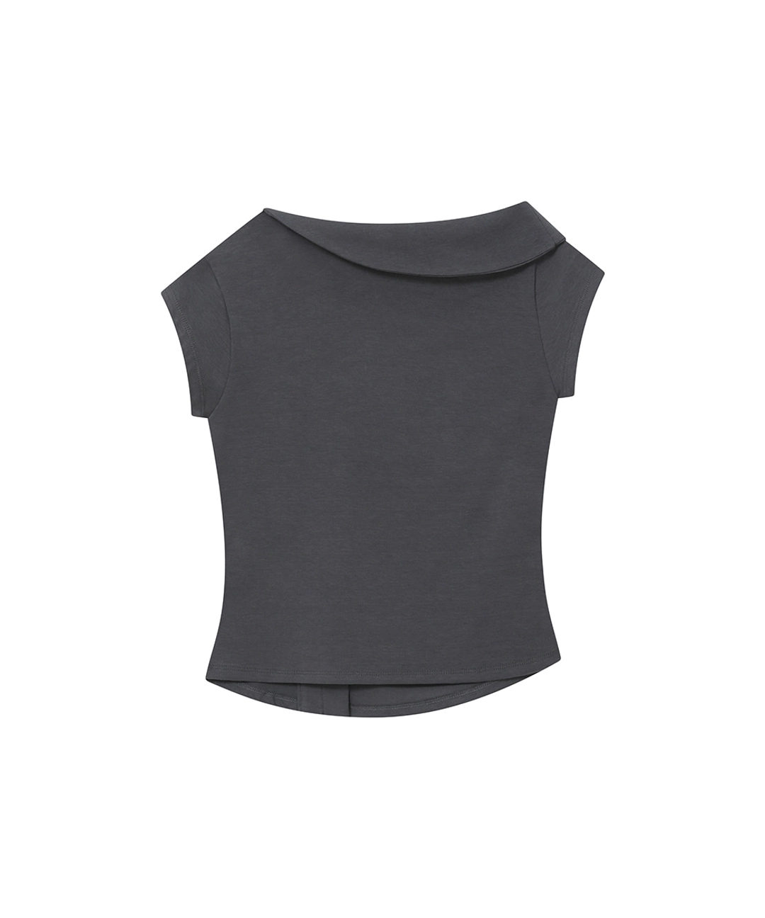 미세키서울 Folding collar shirring top CHARCOAL 상품 이미지 2