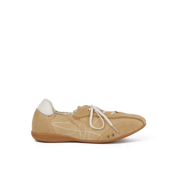 SKIA PINKING SHIRRING SNEAKERS / BEIGE