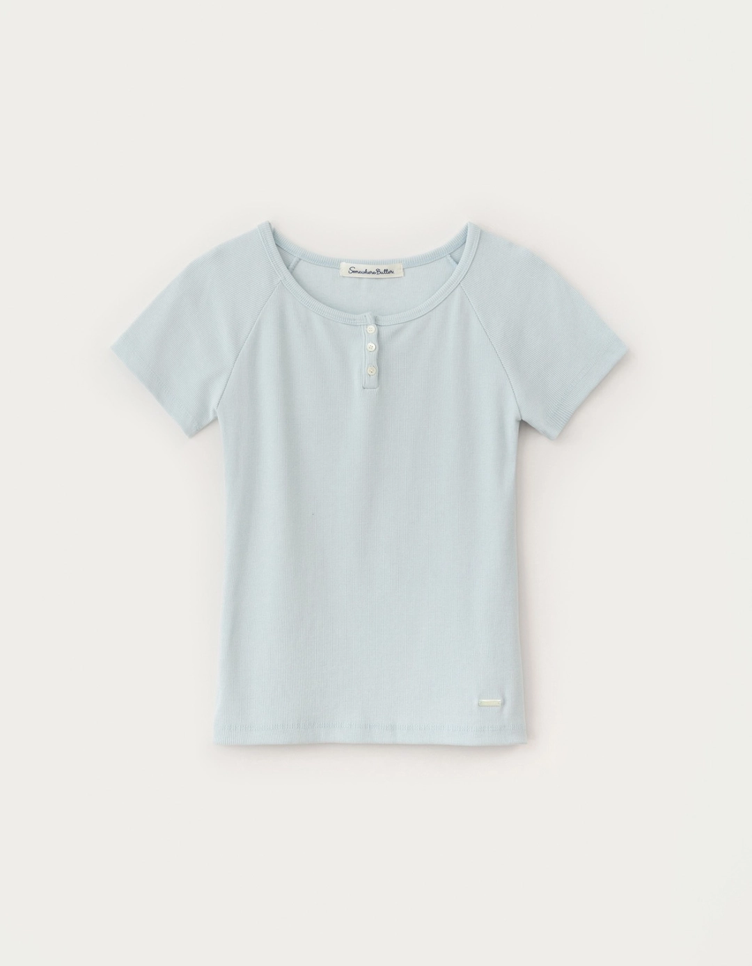 썸웨어버터 Lay Button Raglan Top - Light Blue 상품 이미지 1