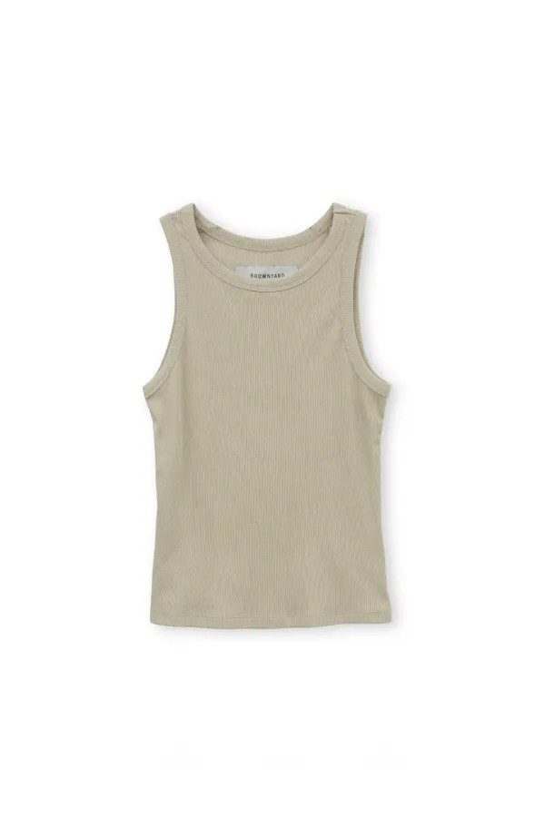 W Sleeveless Top, Beige
