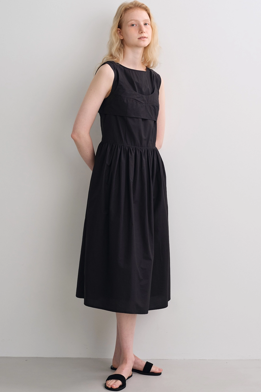 블랭크공삼 bustier layered dress (black) 상품 이미지 2