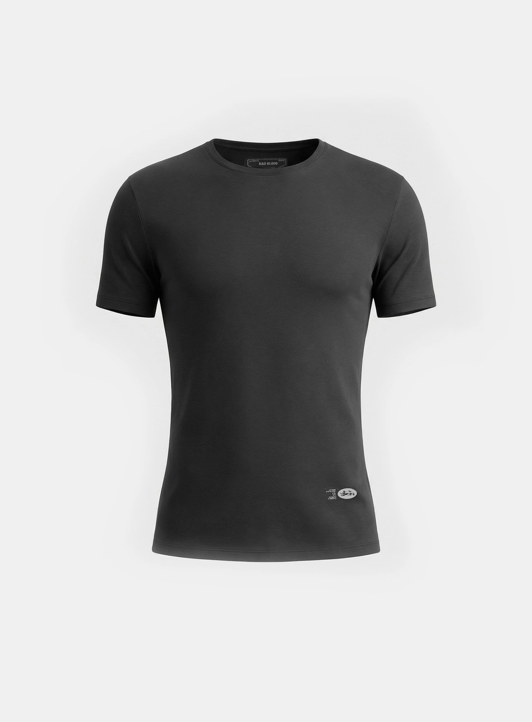 배드블러드 [w-tee26-056] BS Cotton Jersey Fitted Short Sleeve T-Shirt - Charcoal 상품 이미지 1