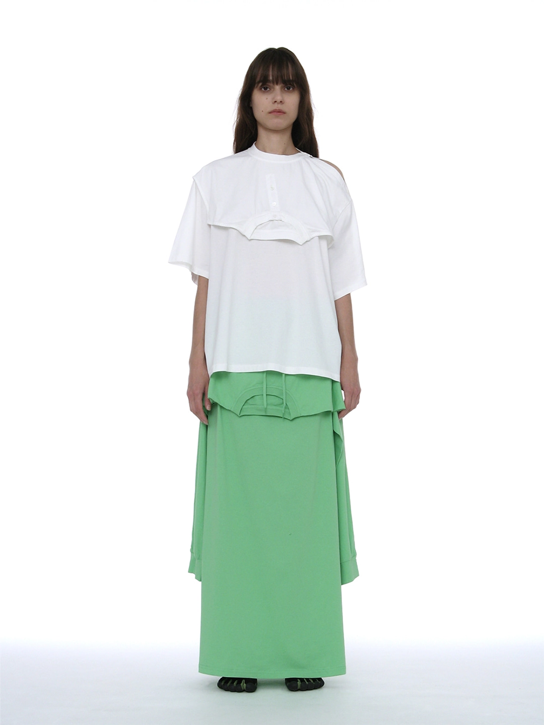 파르티멘토 [WOMEN] DECONSTRUCTED SHORT SLEEVE TEE_WHITE 상품 이미지 2