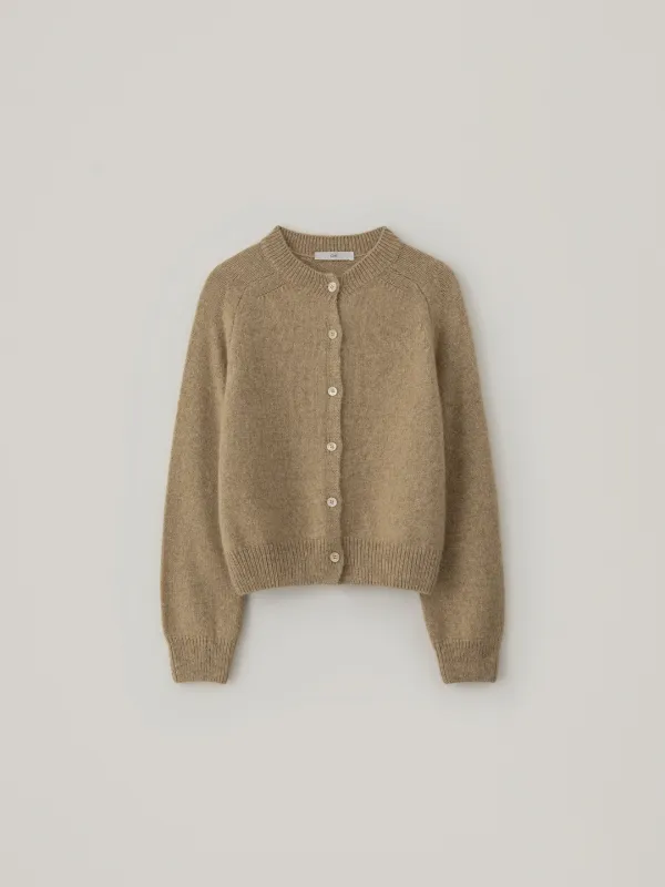 Alpaca Round Cardigan - Beige
