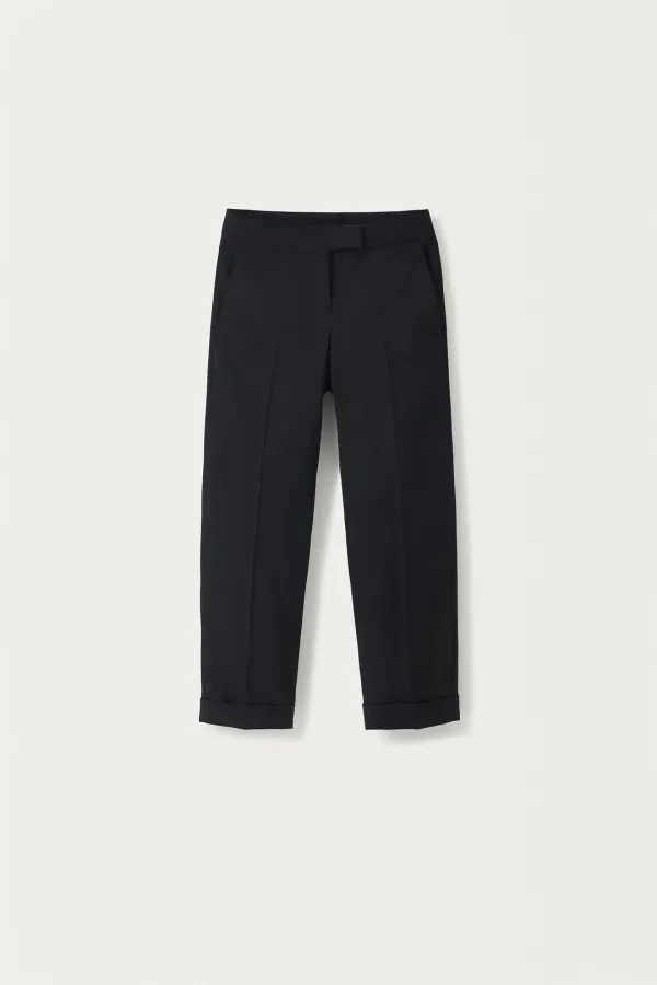 Ellis cuff wool pants (Black)