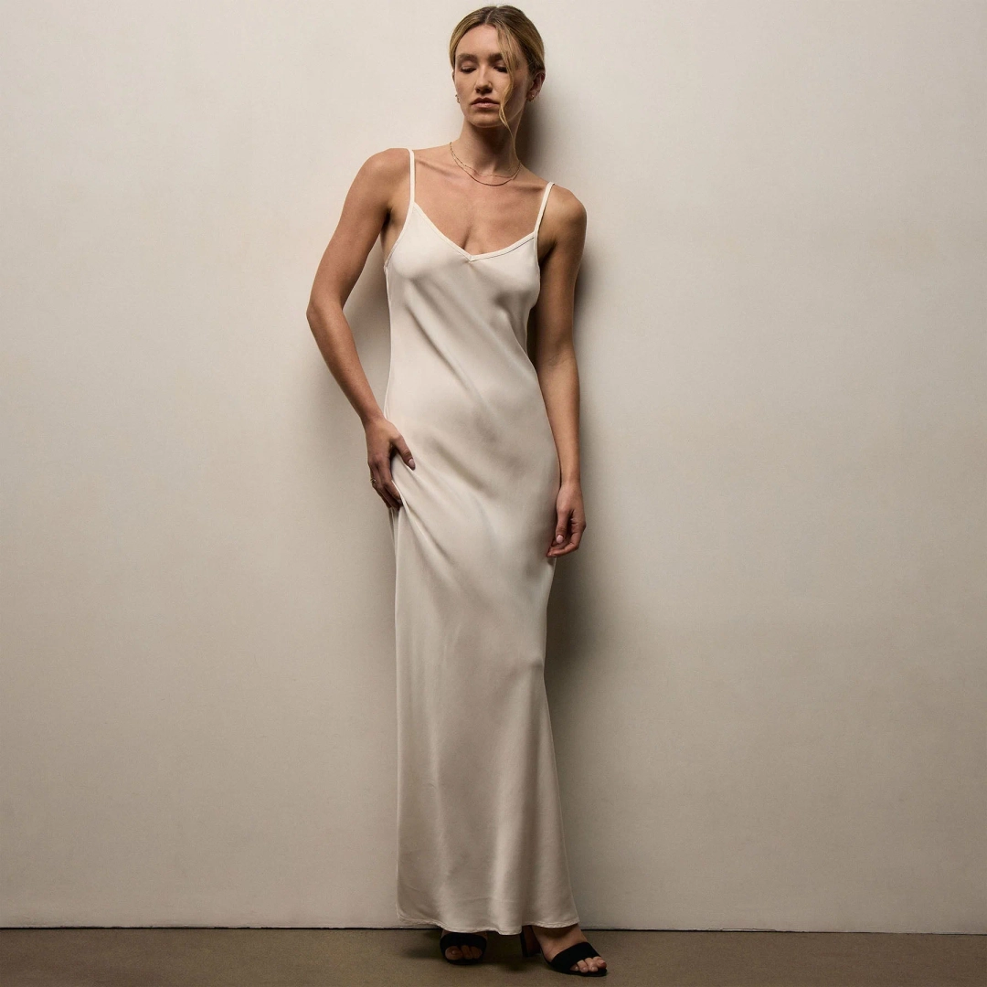 제임스펄스 Satin Cami Slip Dress - Ivory Pigment 상품 이미지 1