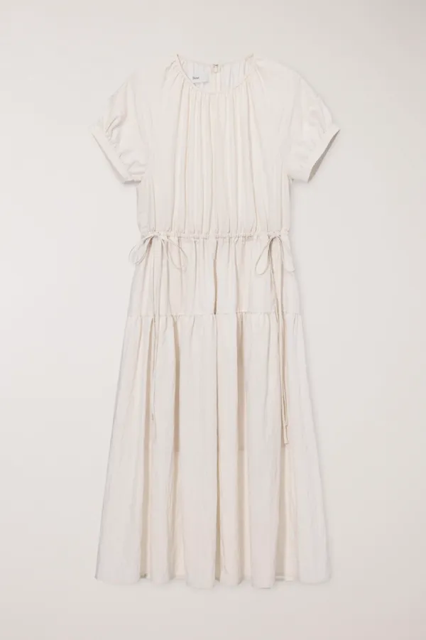 HALF SLEEVE DRESS LIGHT BEIGE_UDDR6B222I1