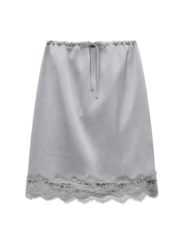LACE JACQUARD SKIRT (LIGHT BLUE)
