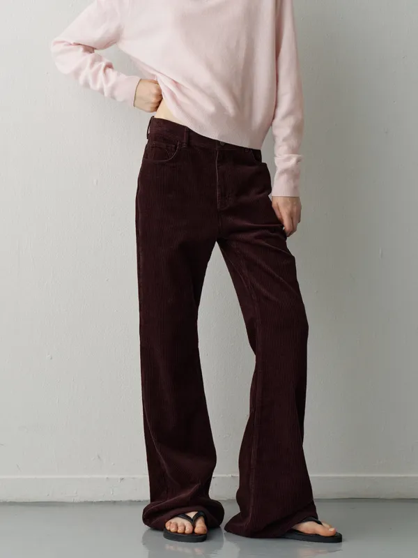 코듀로이 부츠컷 팬츠_burgundy