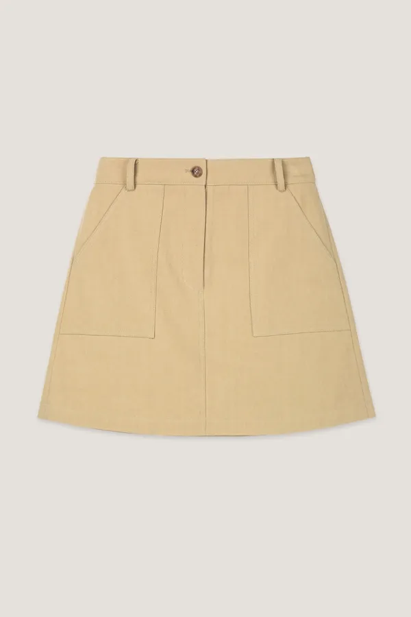 시그로브 포켓 디테일 미니 스커트 (Beige)