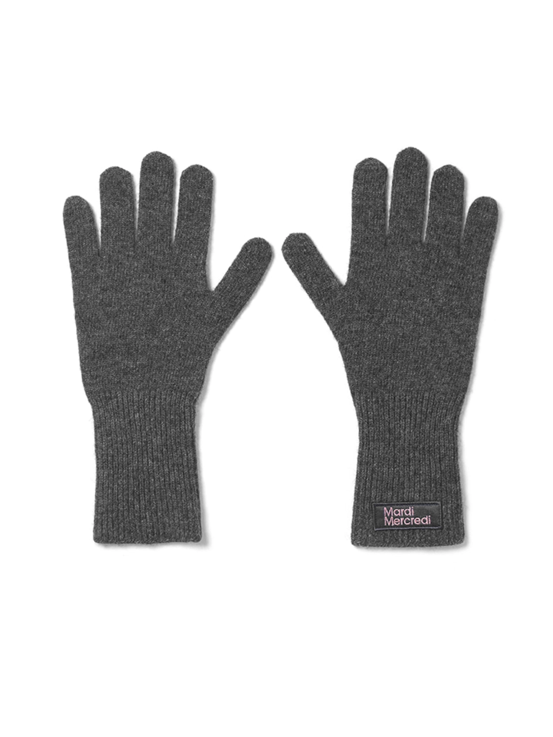 마르디 메크르디 WOOL GLOVE SQUARE LOGO_CHARCOAL 상품 이미지 2