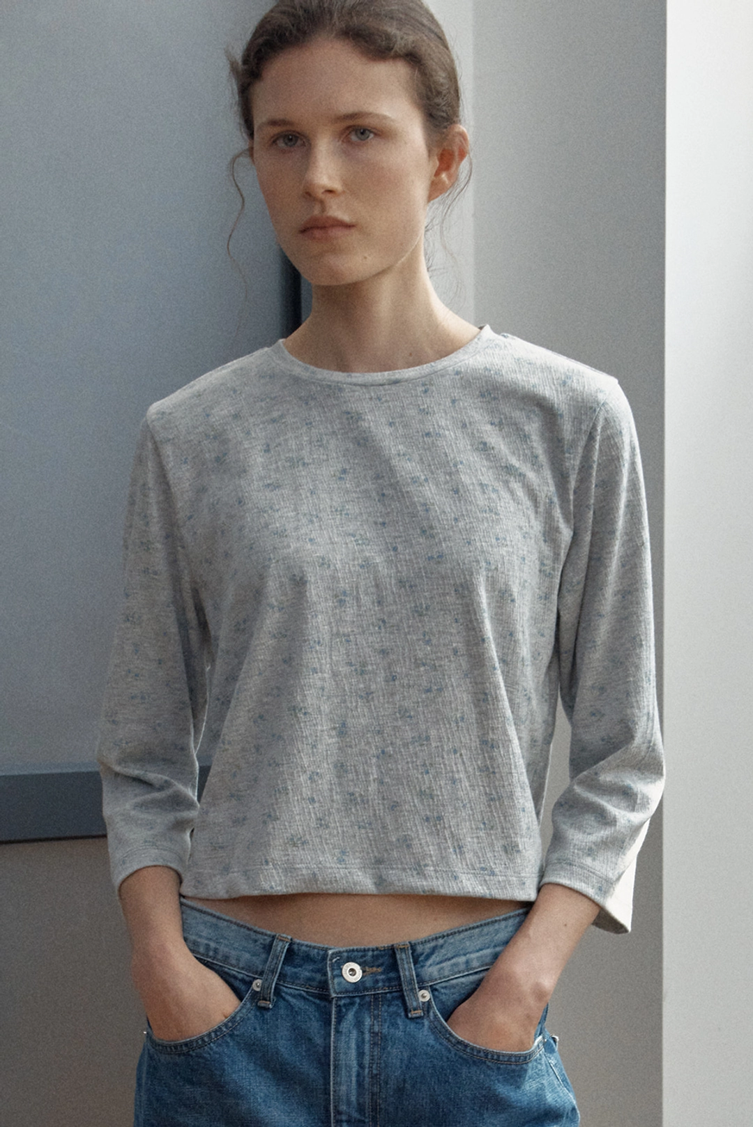 브렌다 브렌든 baker flower tee - grey 상품 이미지 1