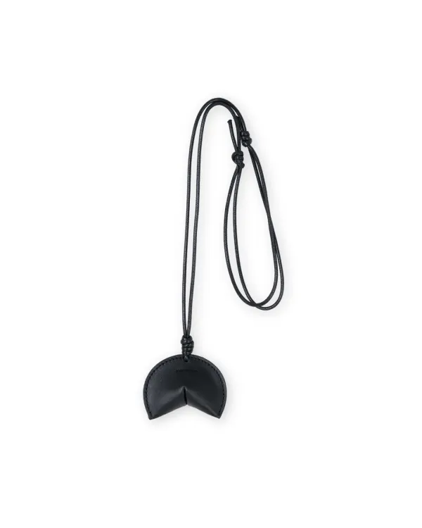 Leather Fortune Necklace, Black