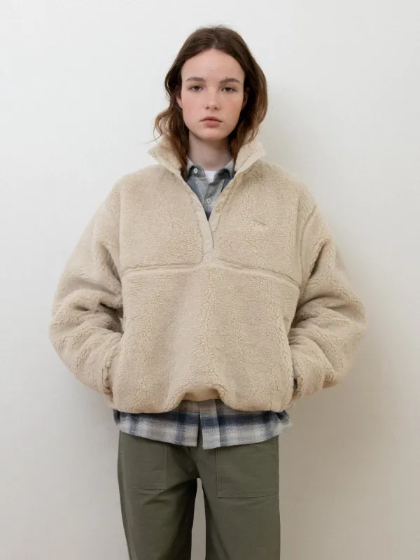 Hugo wool fleece anorak_light beige