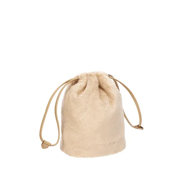 [아울렛] Perfec Drawstring Fur Pouch (퍼펙 드로우 스트링 퍼 파우치) Beige